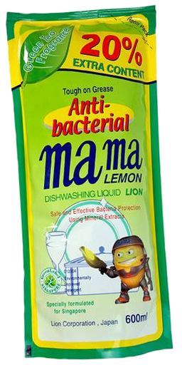 Mama Lemon 600мл смен.уп.Зеленый чай Гель концентр. д/посуды и детский принадл.. 1/24